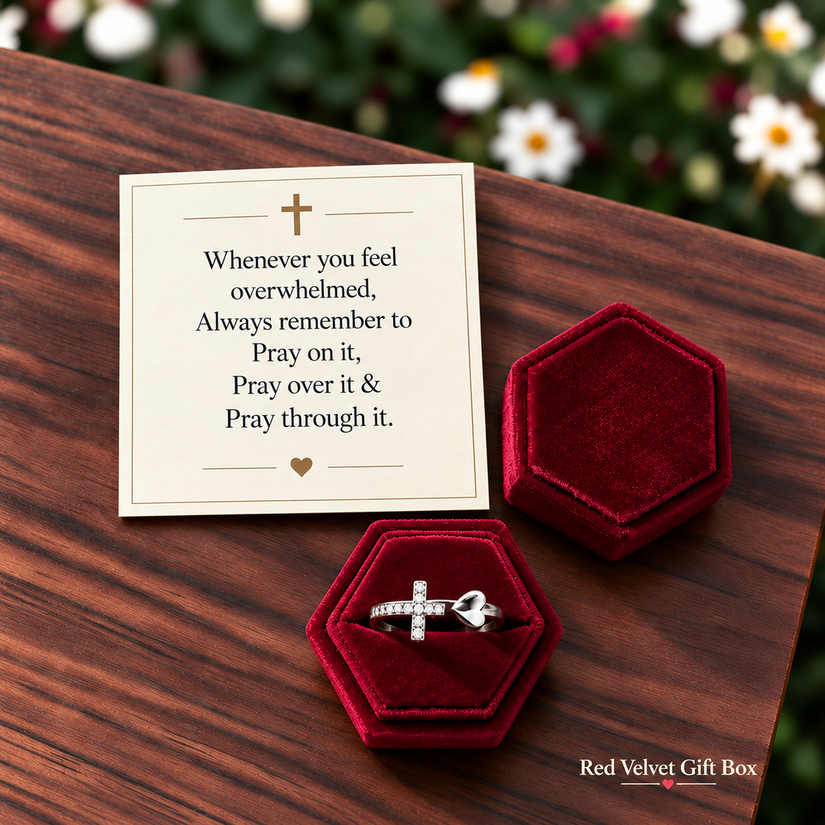 Cross & Heart Ring