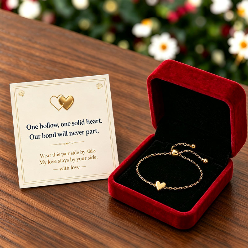 Mom & Daughter-Hollow & Solid Heart Matching Bracelet