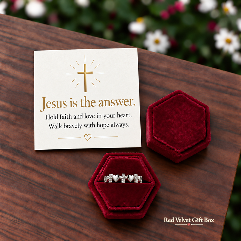 Jesus Is The Answer Cross Band Ring