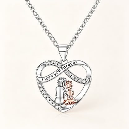 Grandma & Granddaughter Heart Pendant Necklace‑I Love You Forever 👵👧💖