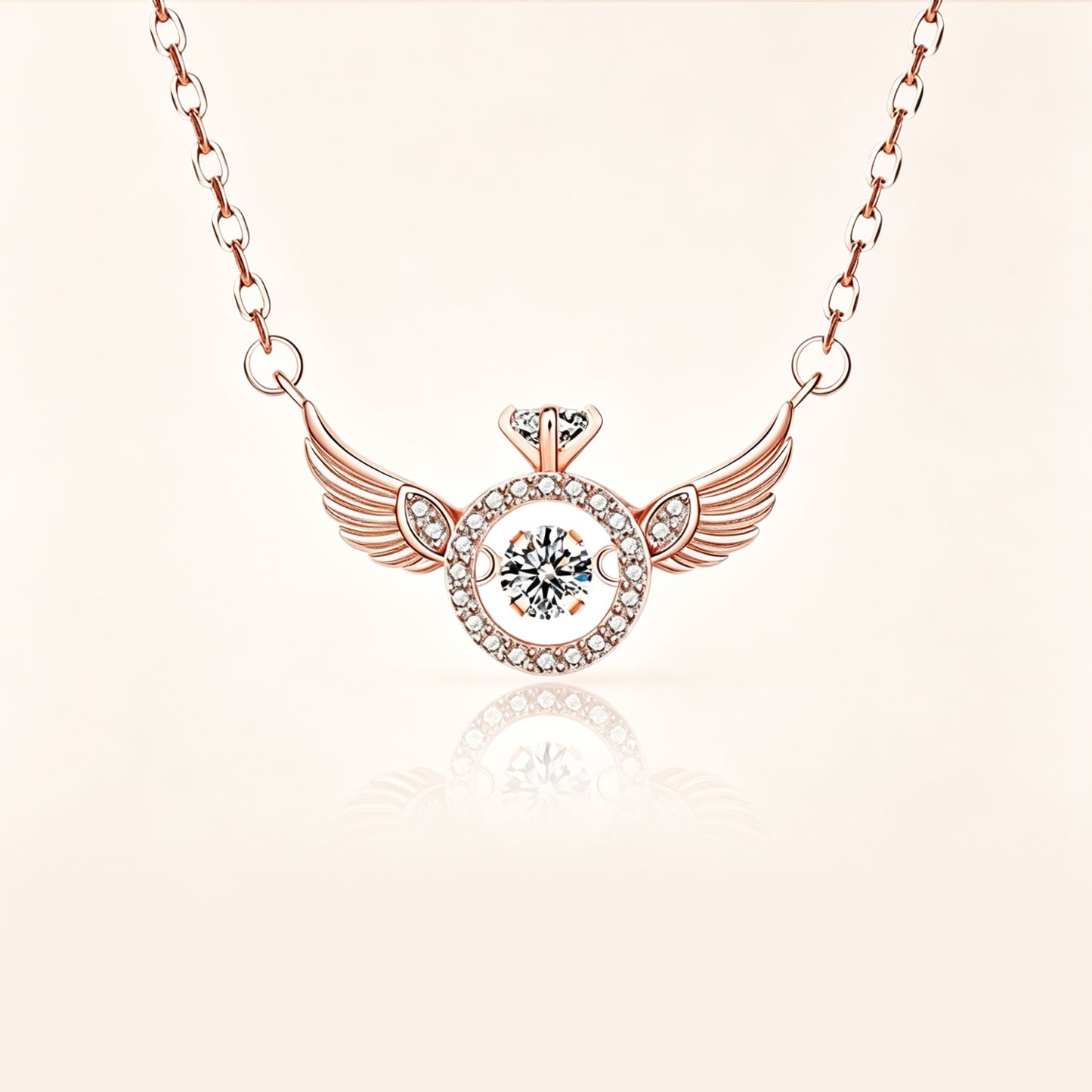 Angel Wing Dancing Sparkle Pendant Necklace ✨🪽💫