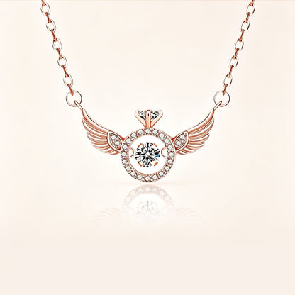 Angel Wing Dancing Sparkle Pendant Necklace ✨🪽💫
