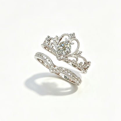 Vintage Lace Crown Stackable Ring Set