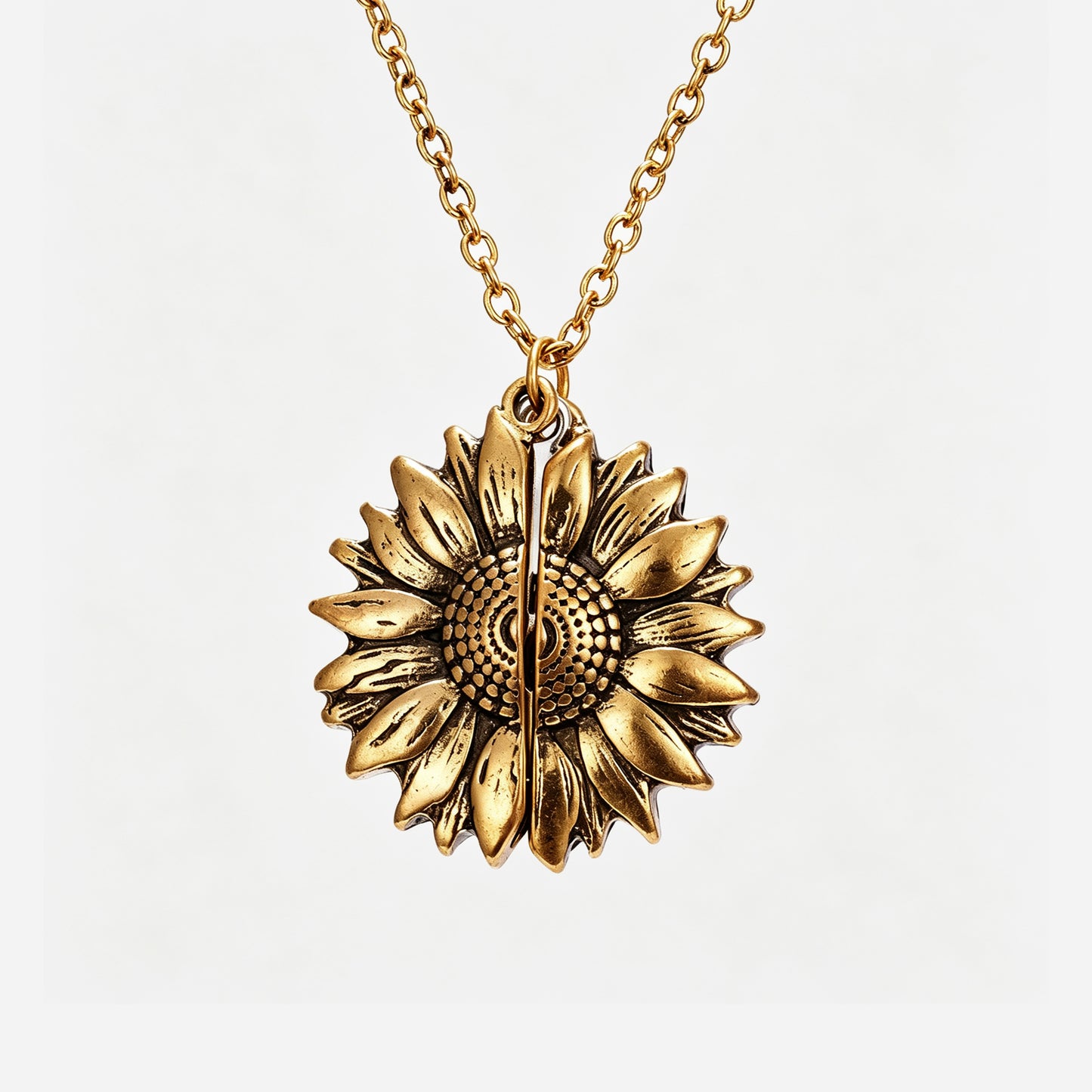 You Are My Sunshine Sunflower Pendant Necklace