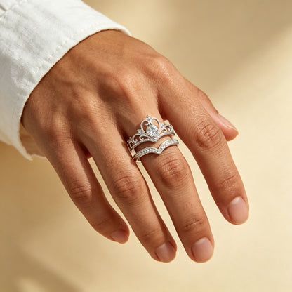 Vintage Lace Crown Stackable Ring Set