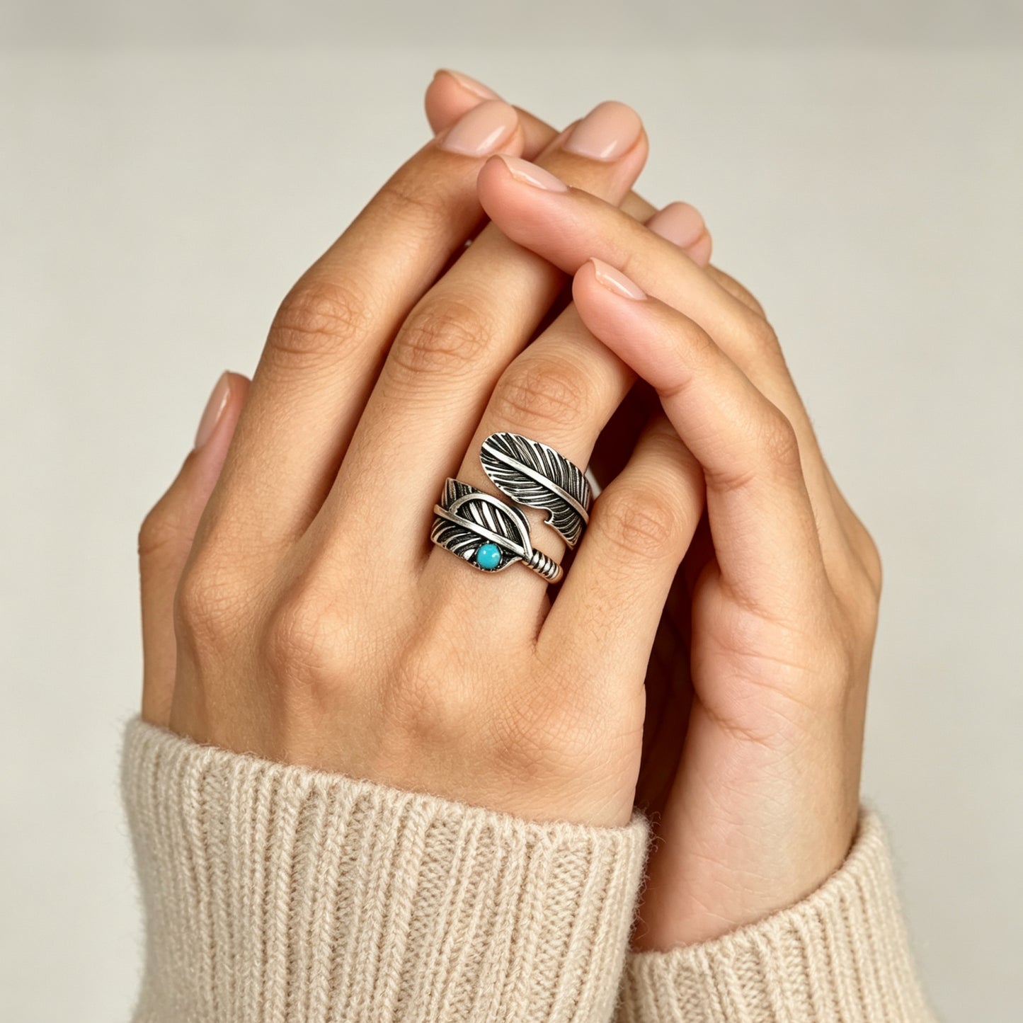 Feather Accent Ring – Your Guardian Angel