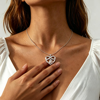 Grandma & Granddaughter Heart Pendant Necklace‑I Love You Forever 👵👧💖