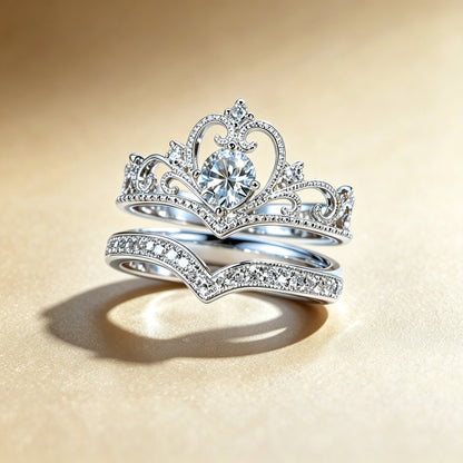Vintage Lace Crown Stackable Ring Set