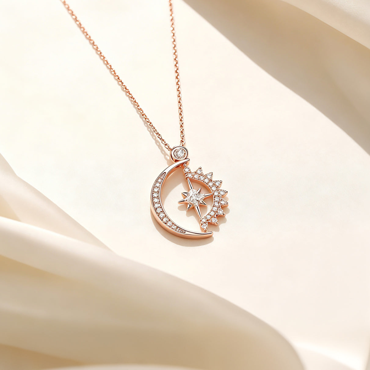 Sun Moon Star Pendant Necklace☀️🌙🌟