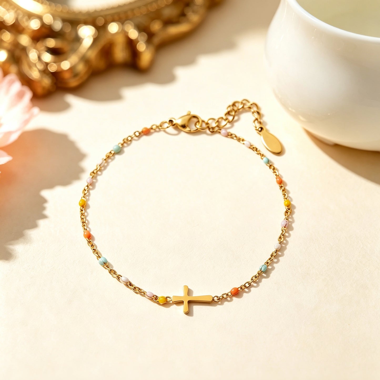 Cross Pearl Bracelet