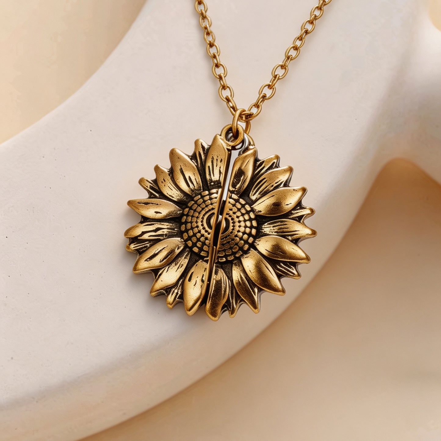 You Are My Sunshine Sunflower Pendant Necklace