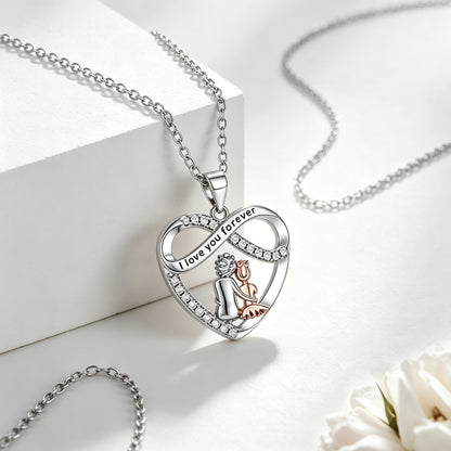 Grandma & Granddaughter Heart Pendant Necklace‑I Love You Forever 👵👧💖