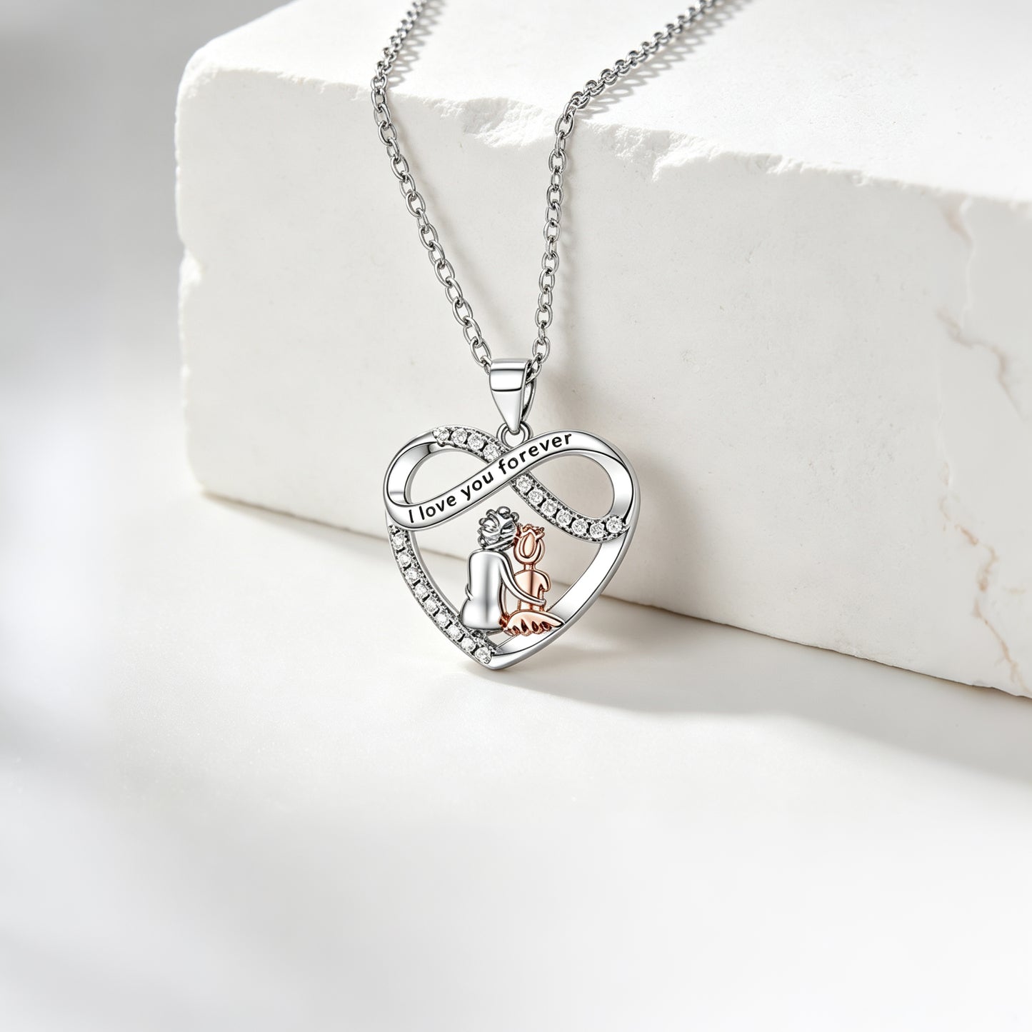 Grandma & Granddaughter Heart Pendant Necklace‑I Love You Forever 👵👧💖