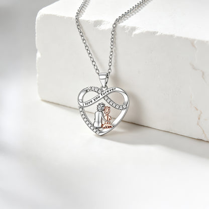 Grandma & Granddaughter Heart Pendant Necklace‑I Love You Forever 👵👧💖