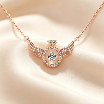 Angel Wing Dancing Sparkle Pendant Necklace ✨🪽💫