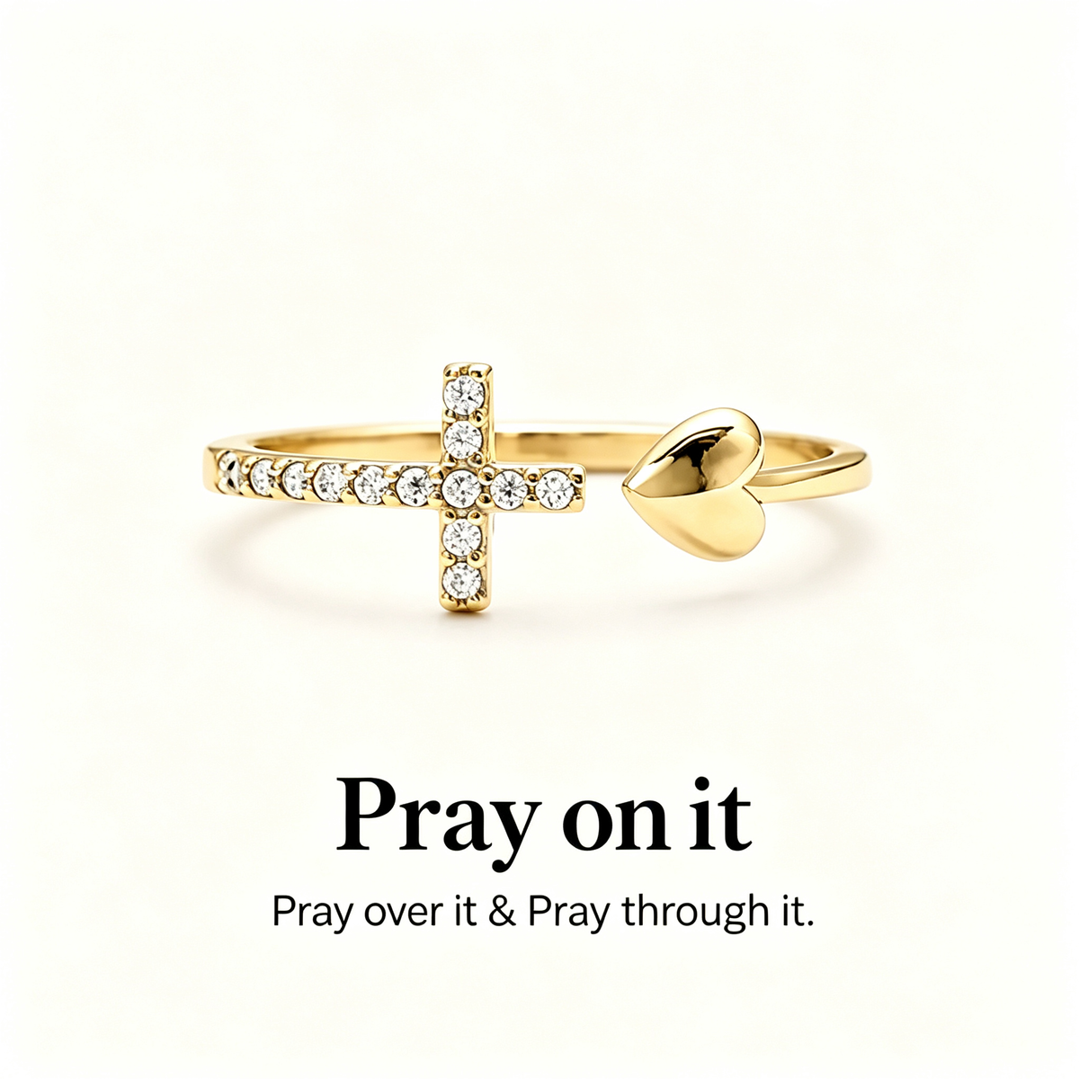 Cross & Heart Ring