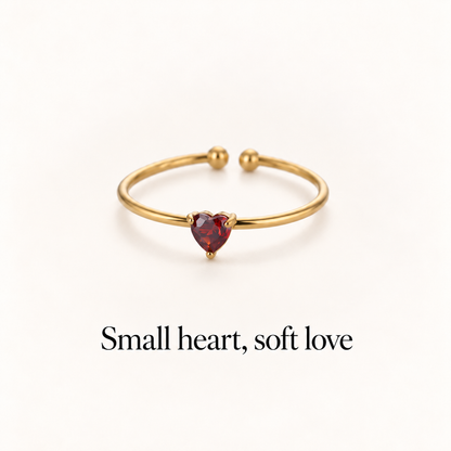 Dainty Tiny Heart Stone Thin Ring