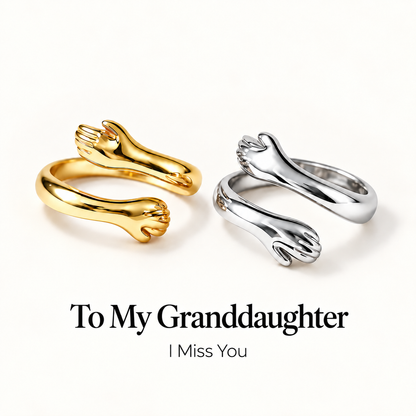 To My Granddaughter-Hugging Hands Open Ring