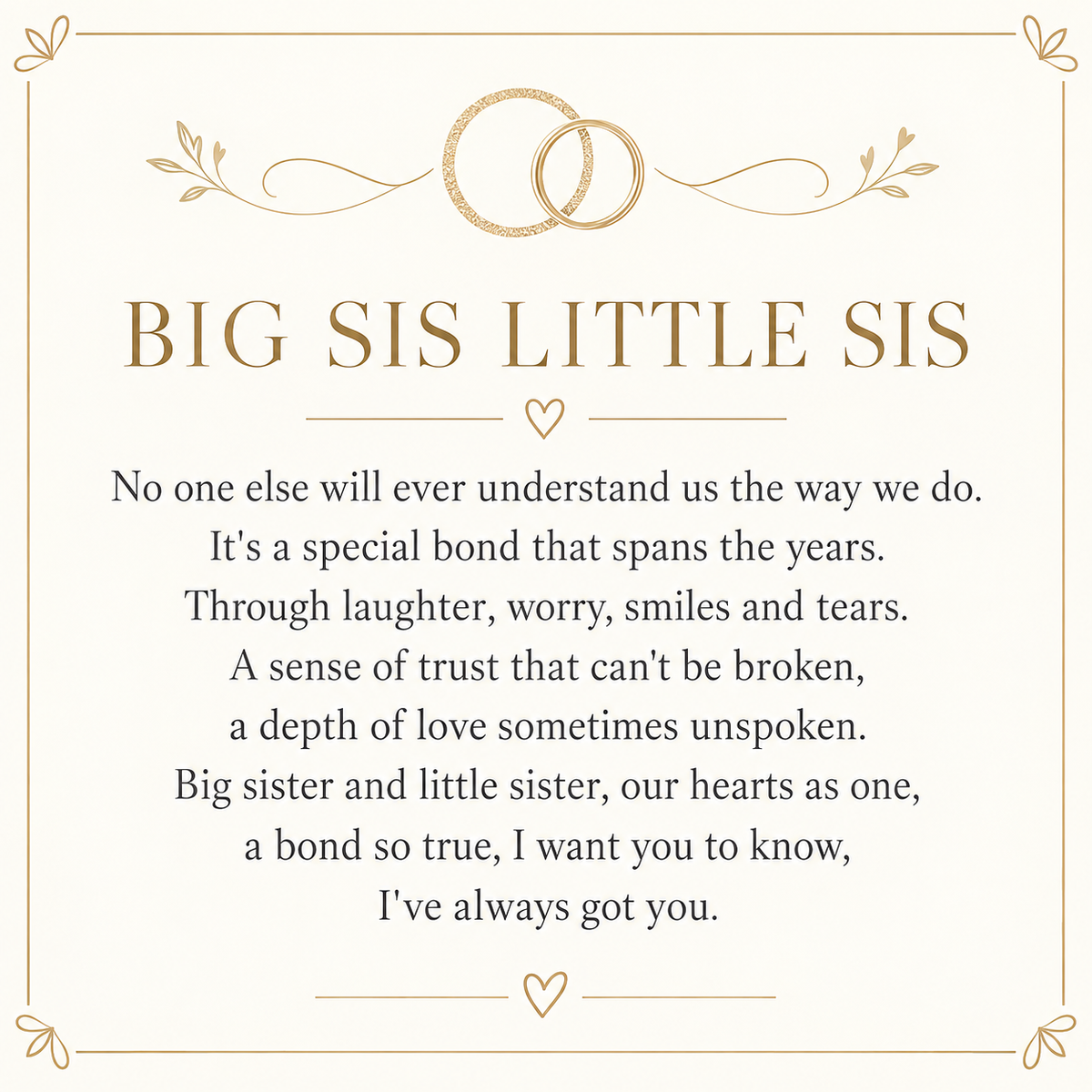 To My Sister - Always Us Ring