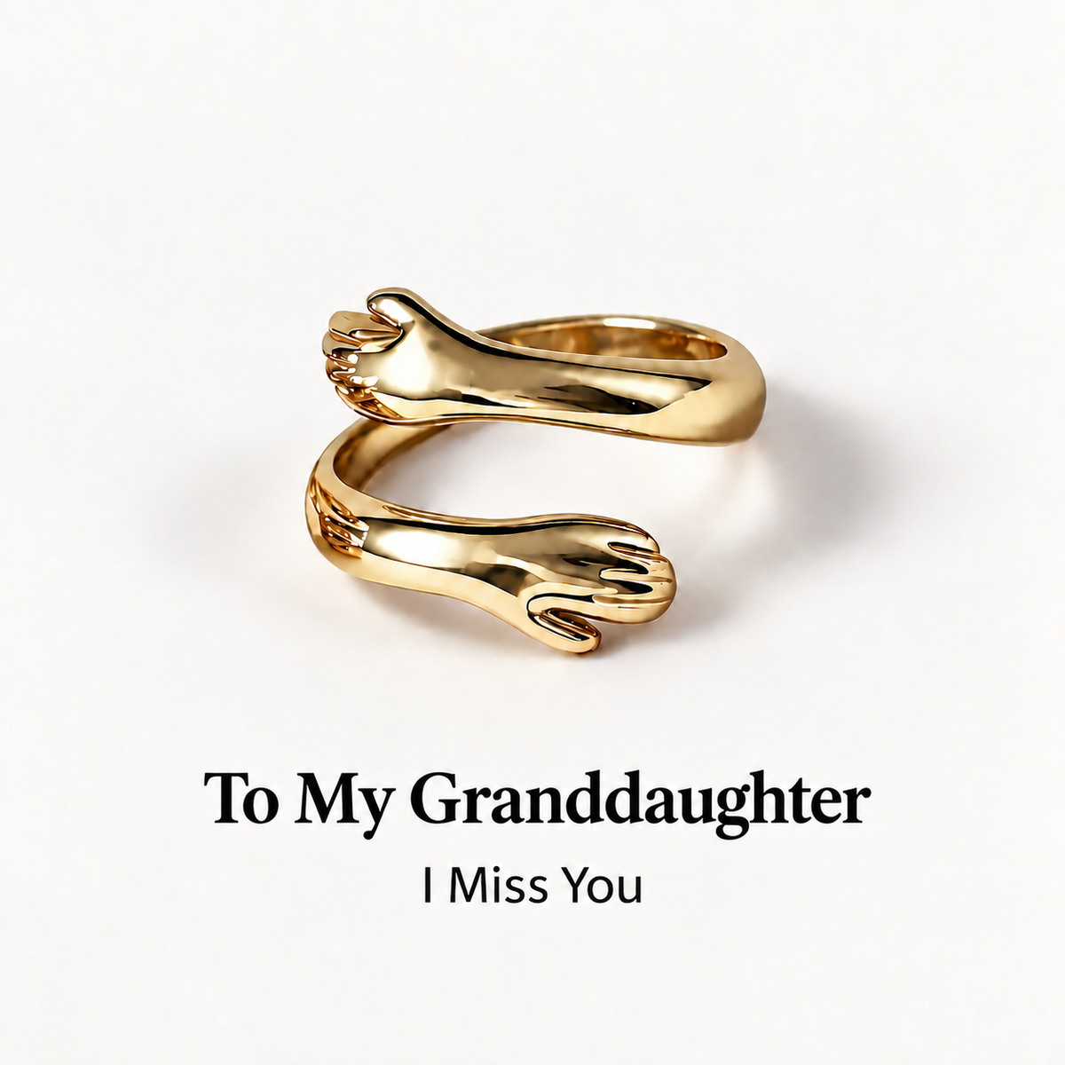 To My Granddaughter-Hugging Hands Open Ring