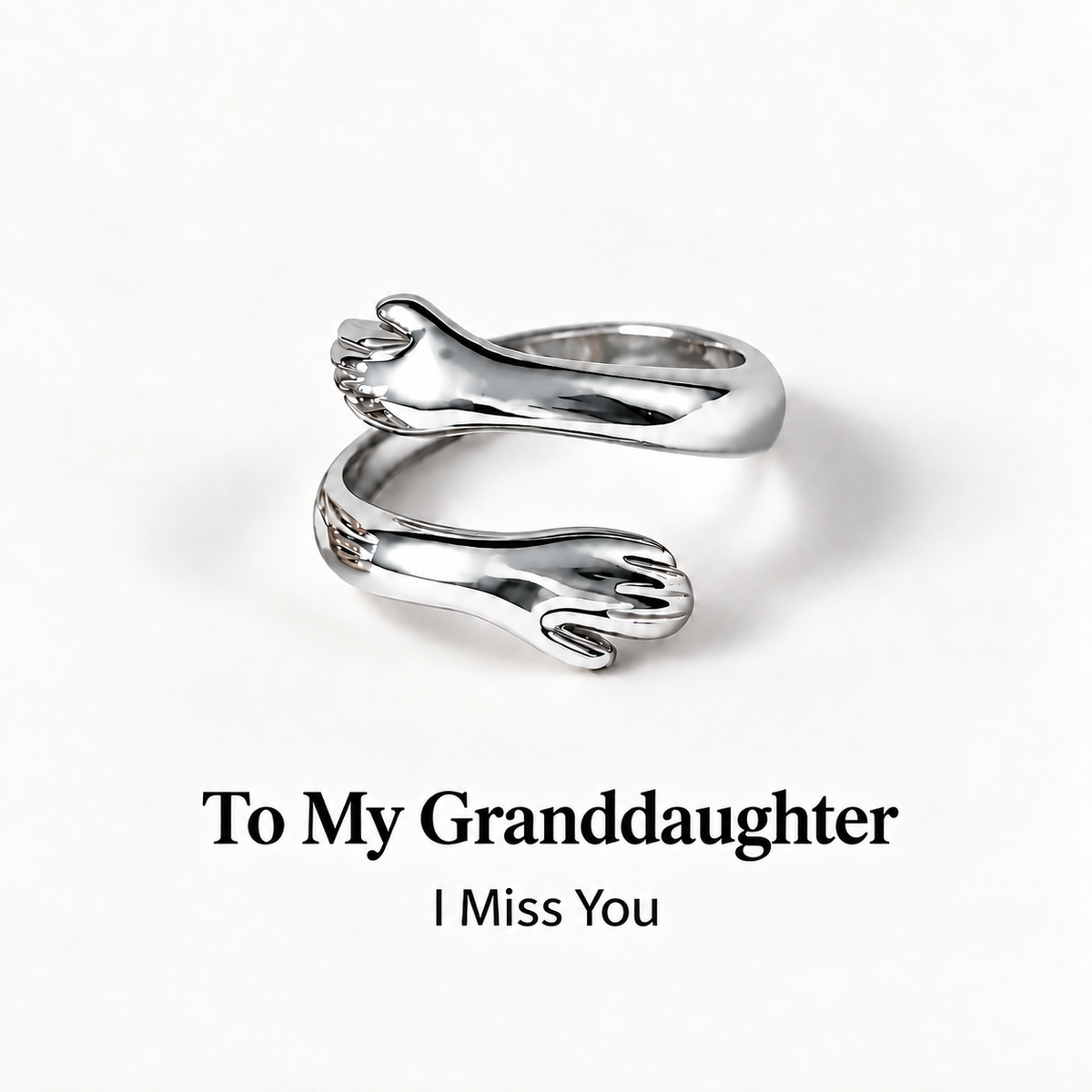 To My Granddaughter-Hugging Hands Open Ring