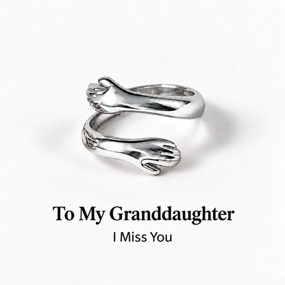 To My Granddaughter-Hugging Hands Open Ring