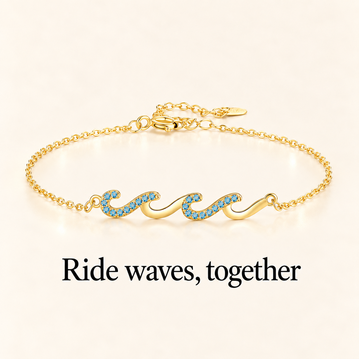 Dainty Blue Stone Wave Bracelet