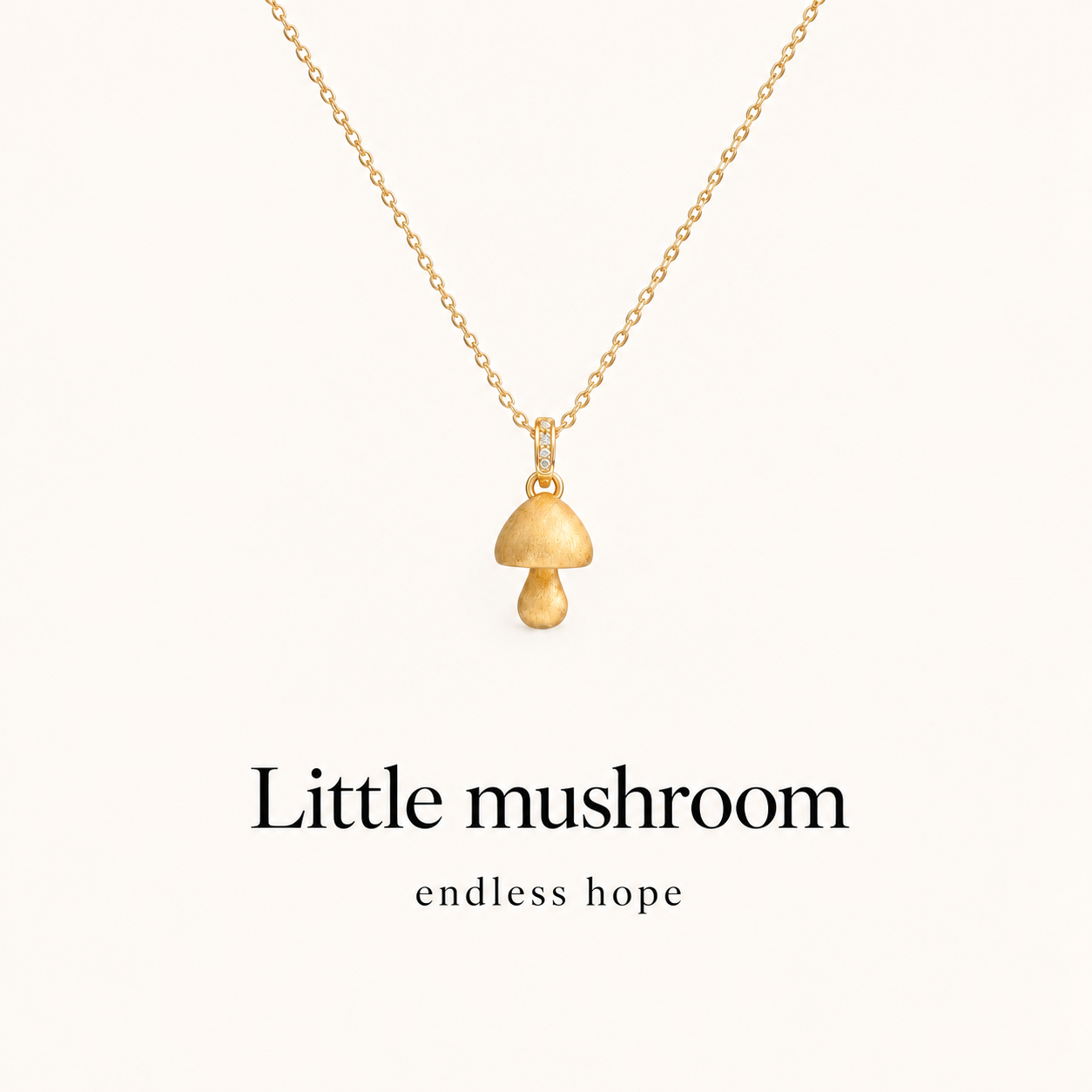To My Granddaughter-Mushroom Pendant Gold Necklace