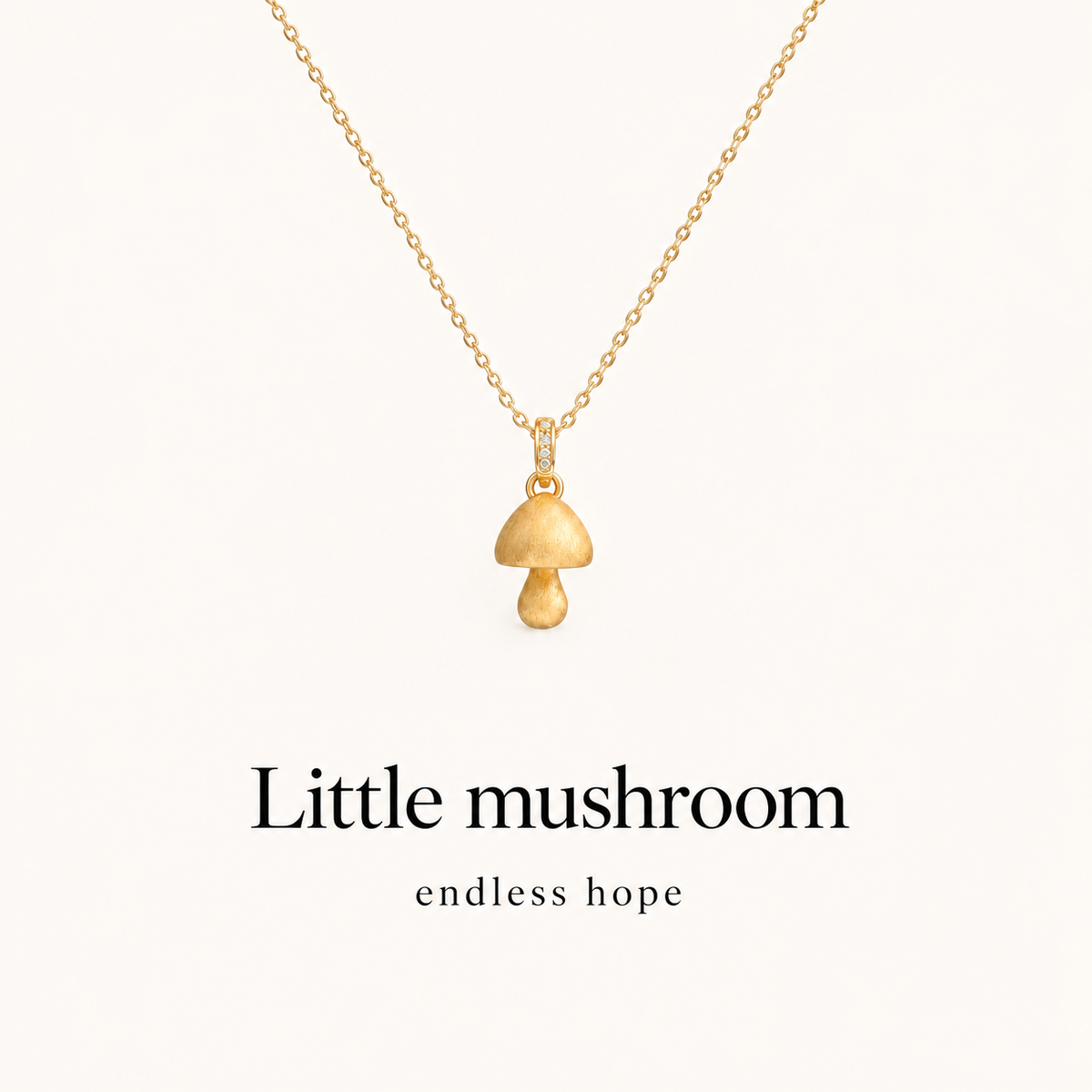 To My Granddaughter-Mushroom Pendant Gold Necklace