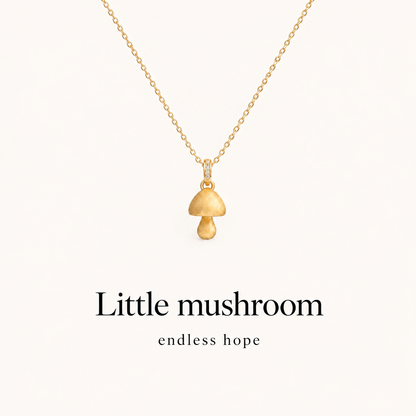 To My Granddaughter-Mushroom Pendant Gold Necklace