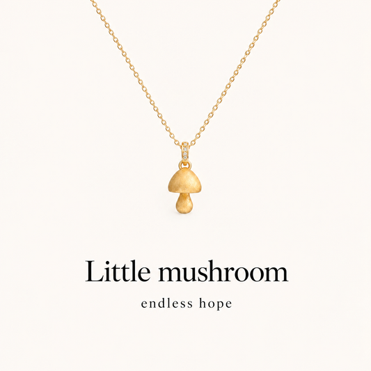 To My Granddaughter-Mushroom Pendant Gold Necklace
