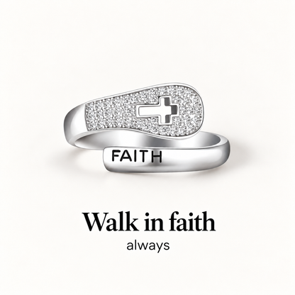 Faith Cross Adjustable Wrap Ring