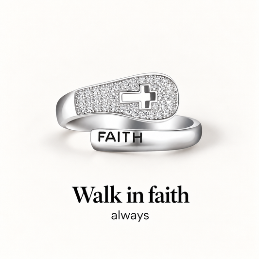 Faith Cross Adjustable Wrap Ring