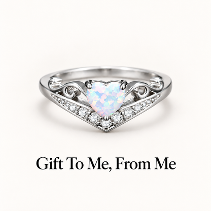 To Me From Me Crown Heart Opal Ring
