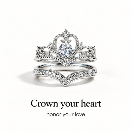 For My Wife-Vintage Lace Crown Stackable Ring Set
