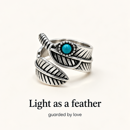 Feather Accent Ring  Your Guardian Angel