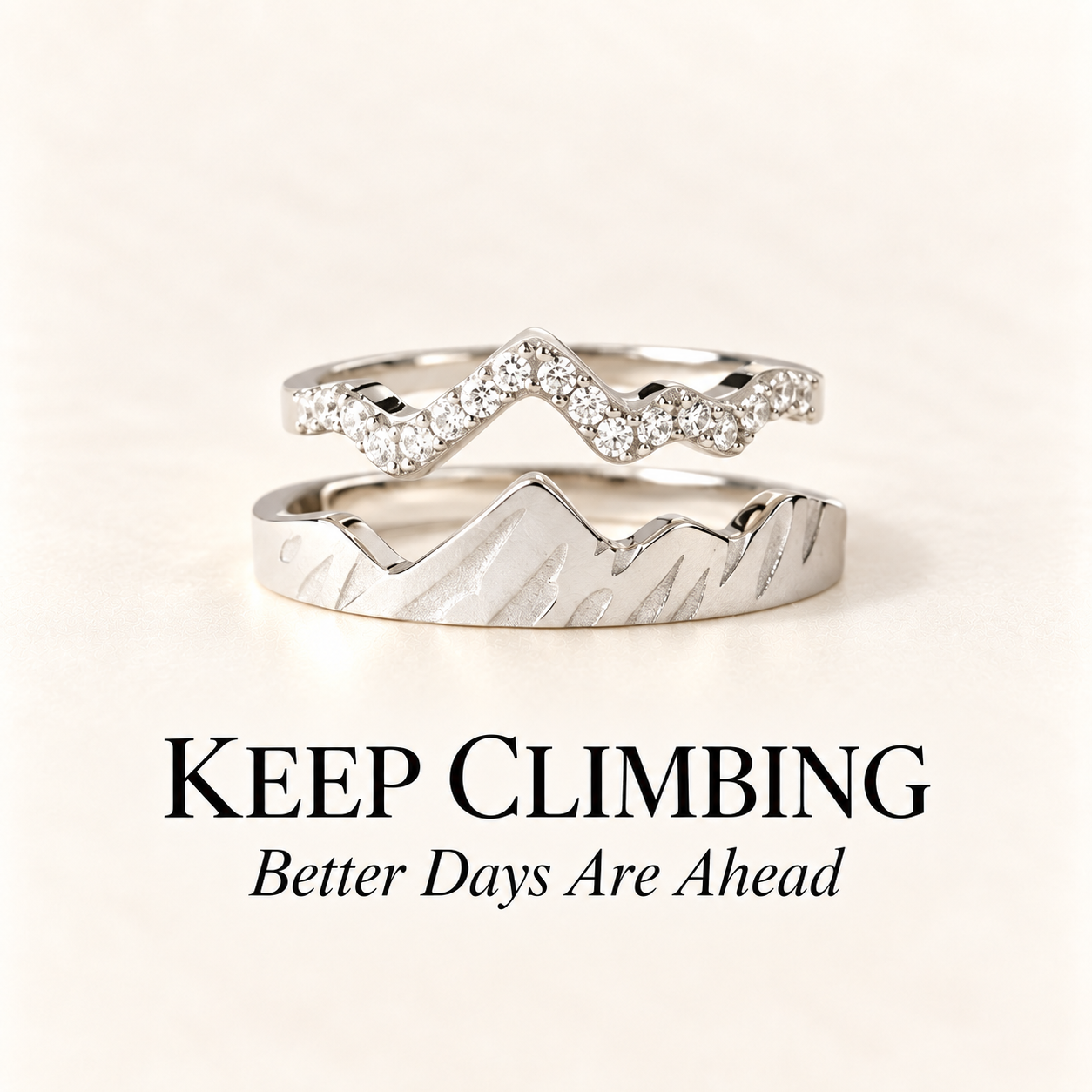 Keep Climbing Mountain Ring