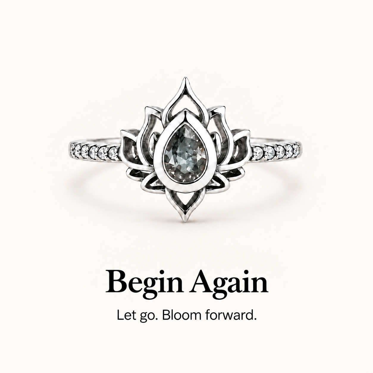 F**k It and Begin Again Lotus Ring