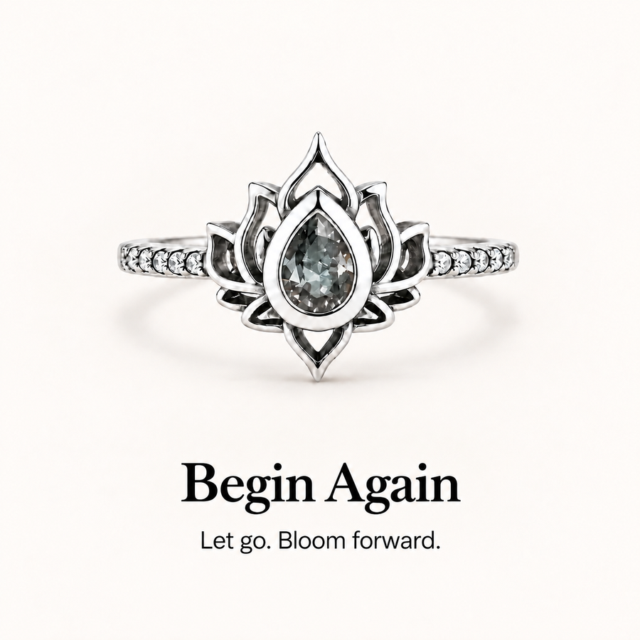 F**k It and Begin Again Lotus Ring