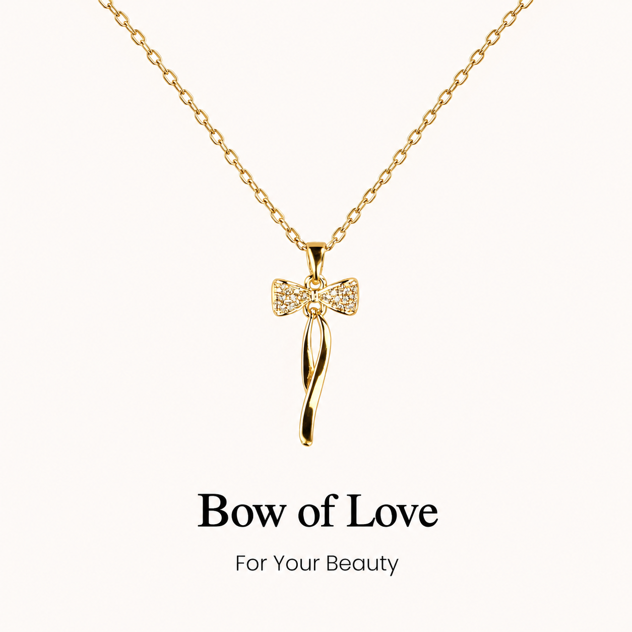 Dear Mom-Gold Bow Necklace
