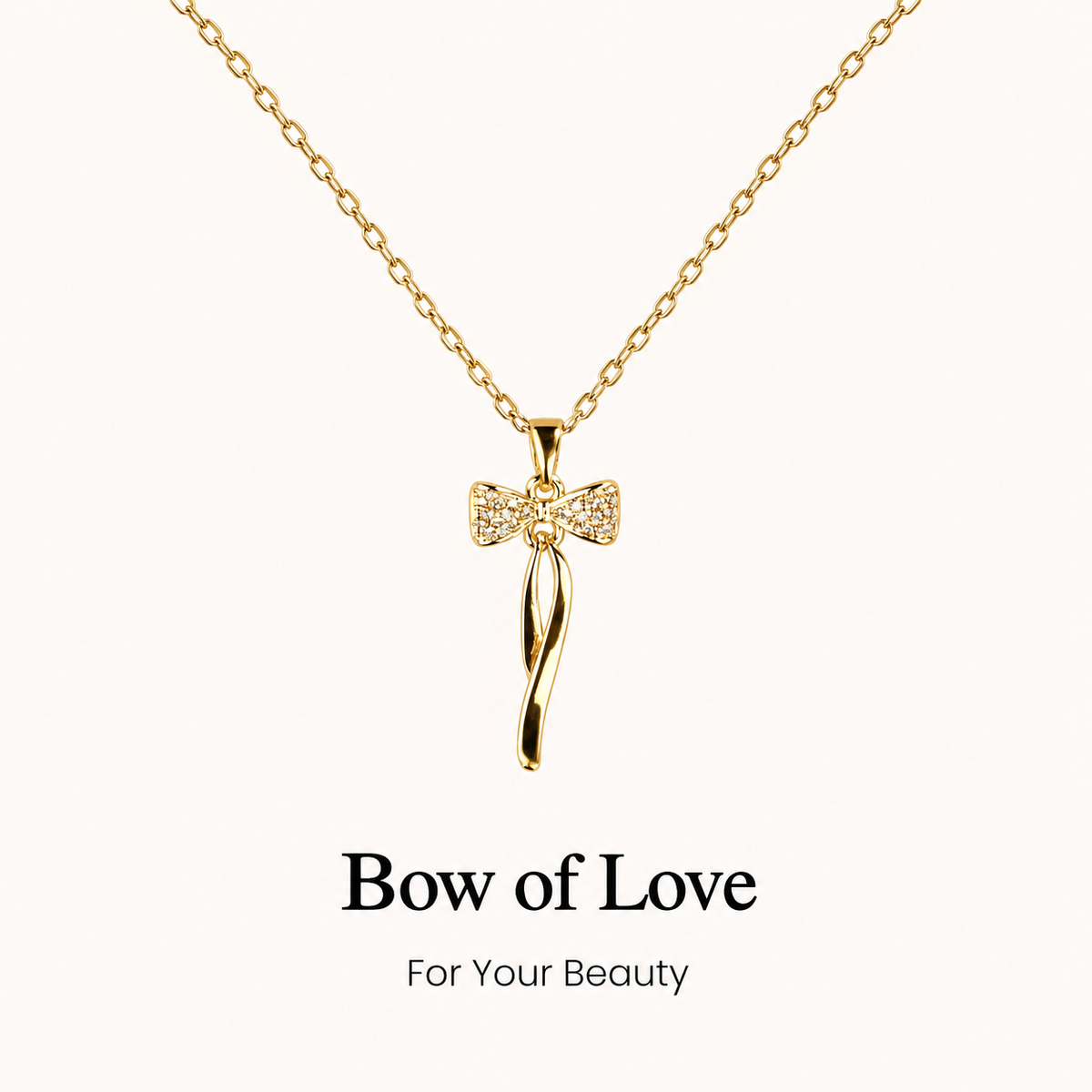 Dear Mom-Gold Bow Necklace