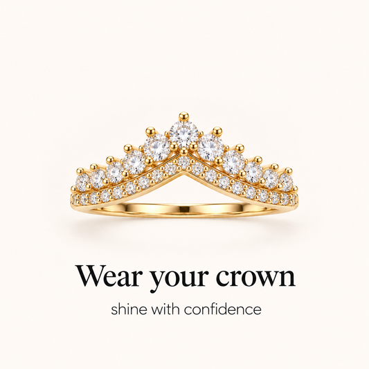 Dear Mom-Crown V Shape Stacking Ring