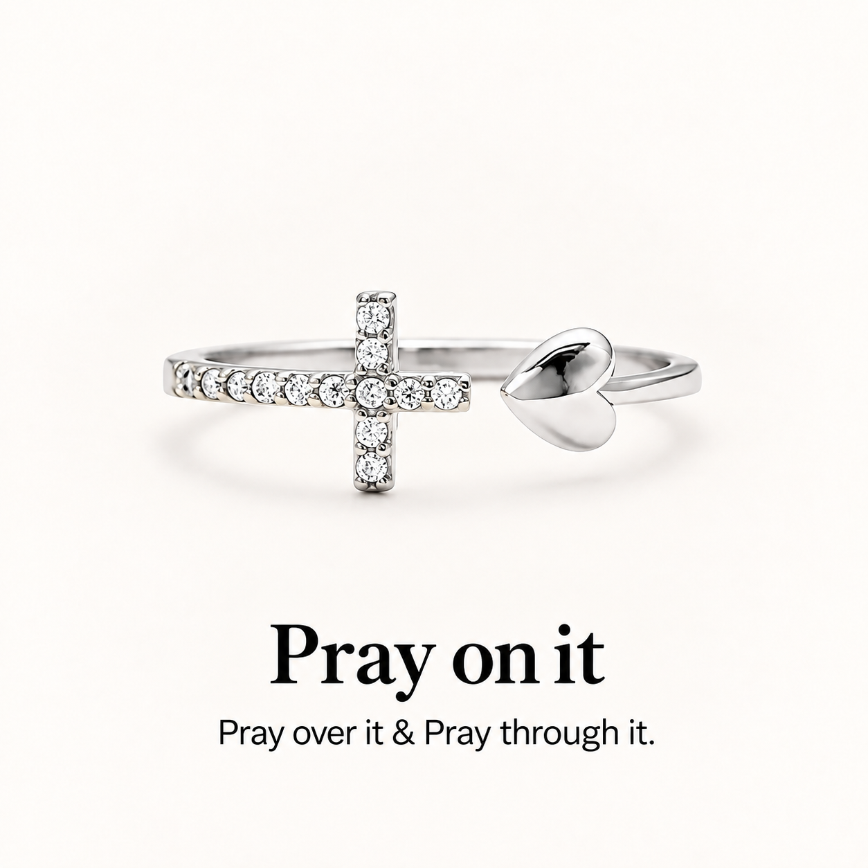 Cross & Heart Ring