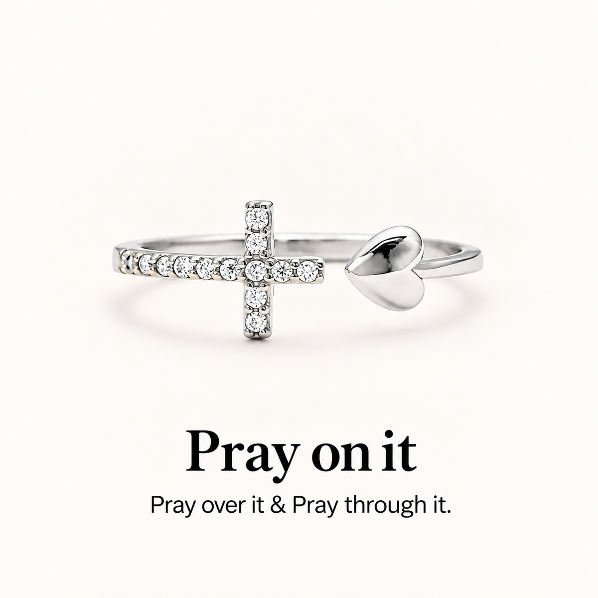 Cross & Heart Ring