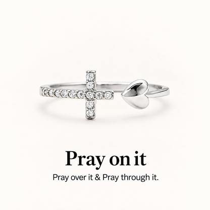 Cross & Heart Ring