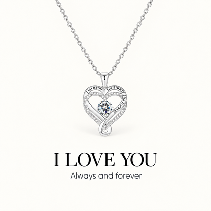 925 Sterling Silver Always & Forever Heart Necklace