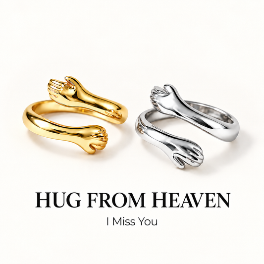 HUG FROM HEAVEN-Hugging Hands Open Ring | I Miss You