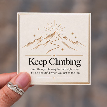 Keep Climbing Mountain Ring