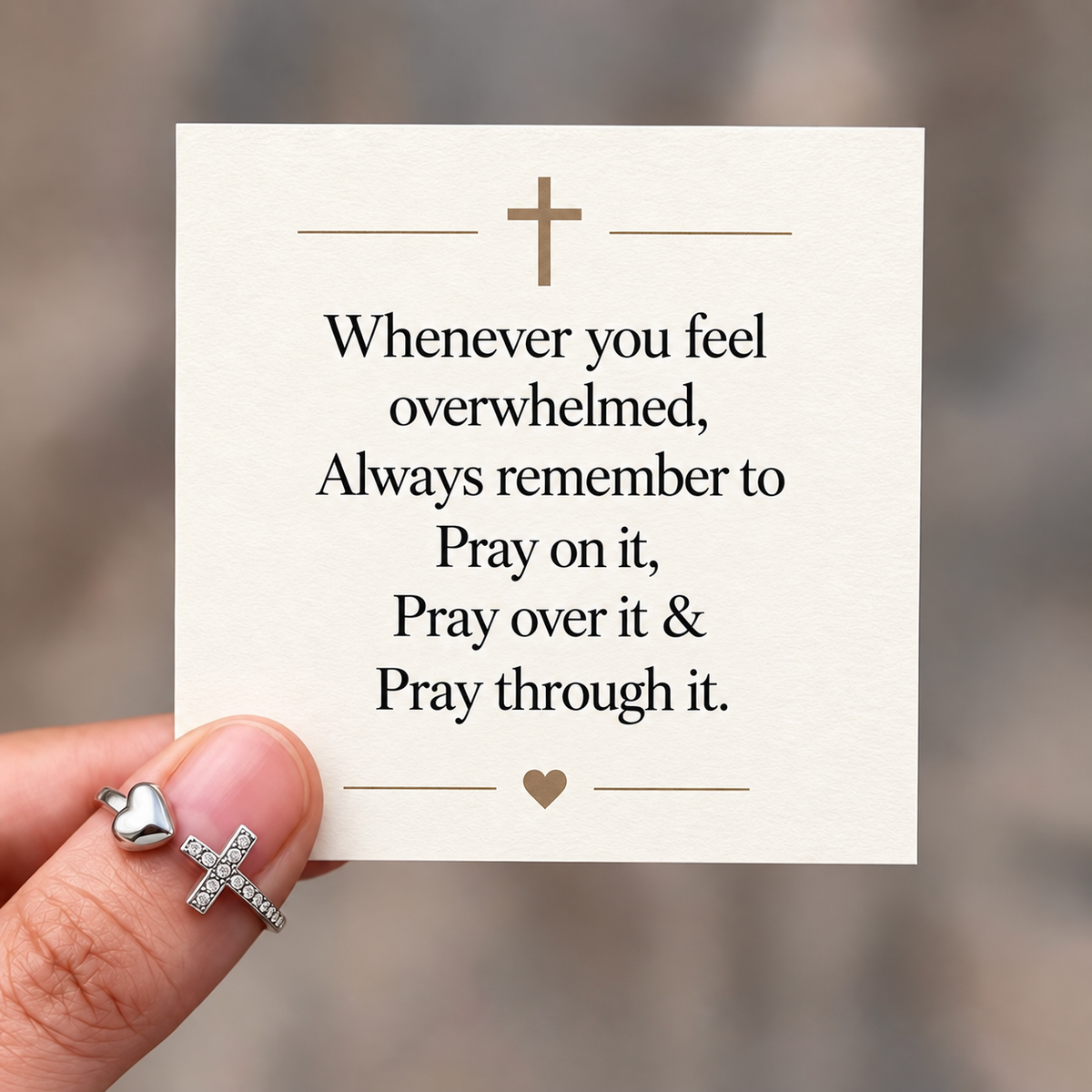 Cross & Heart Ring