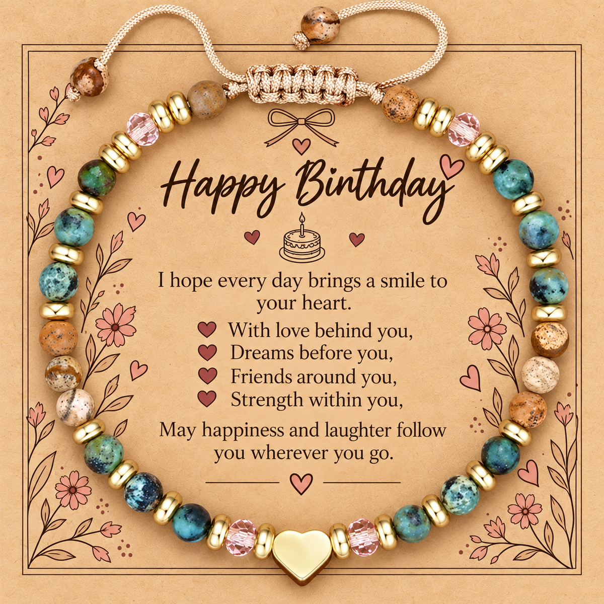 Birthday Wishes Heart Bracelet